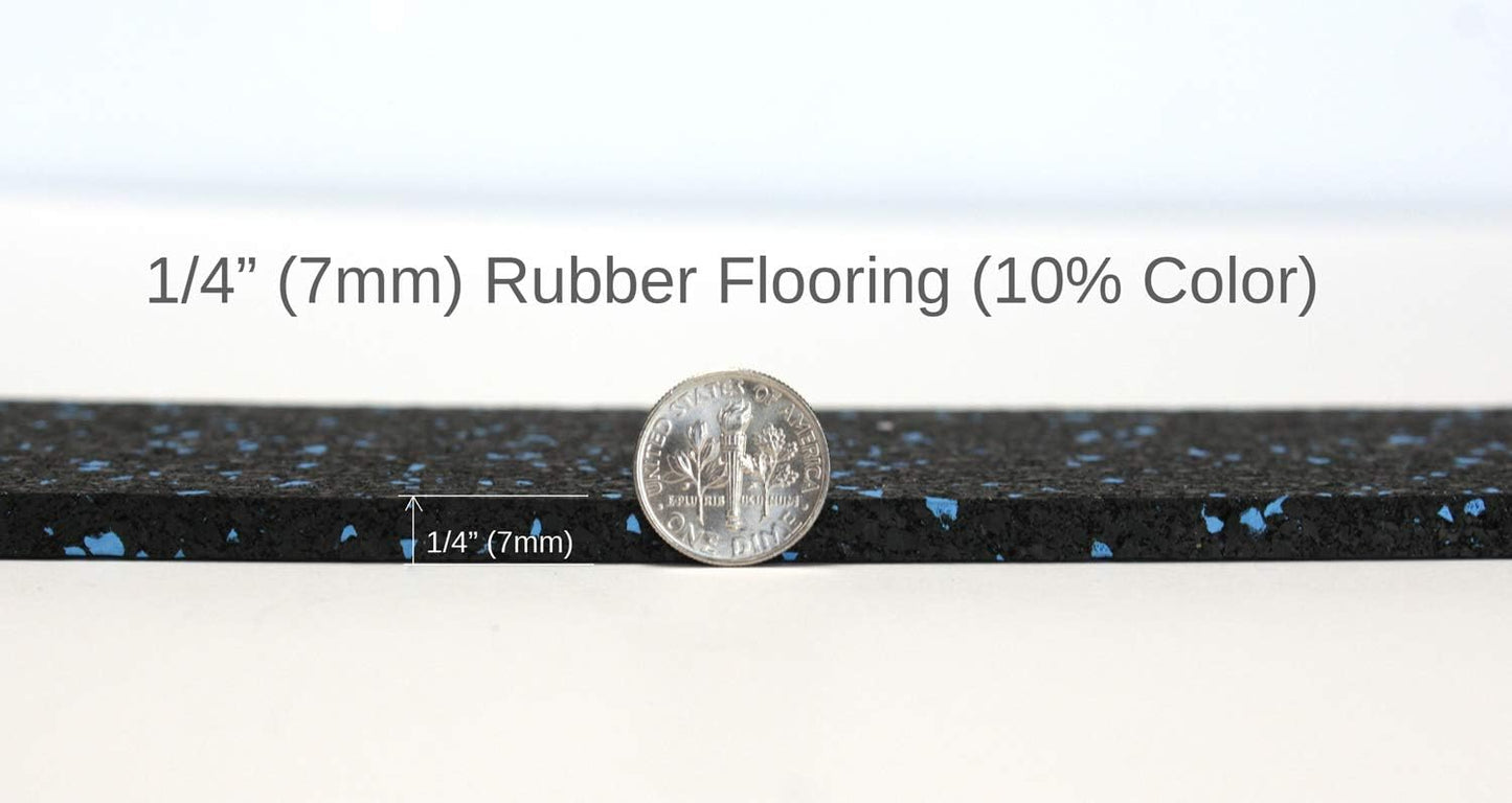 American Floor Mats 1/4in (7mm) Thick 10% Mocha 4' x 9' Heavy Duty Rubber Rolls, Protective Exercise Mats, Home Gym Rubber Flooring