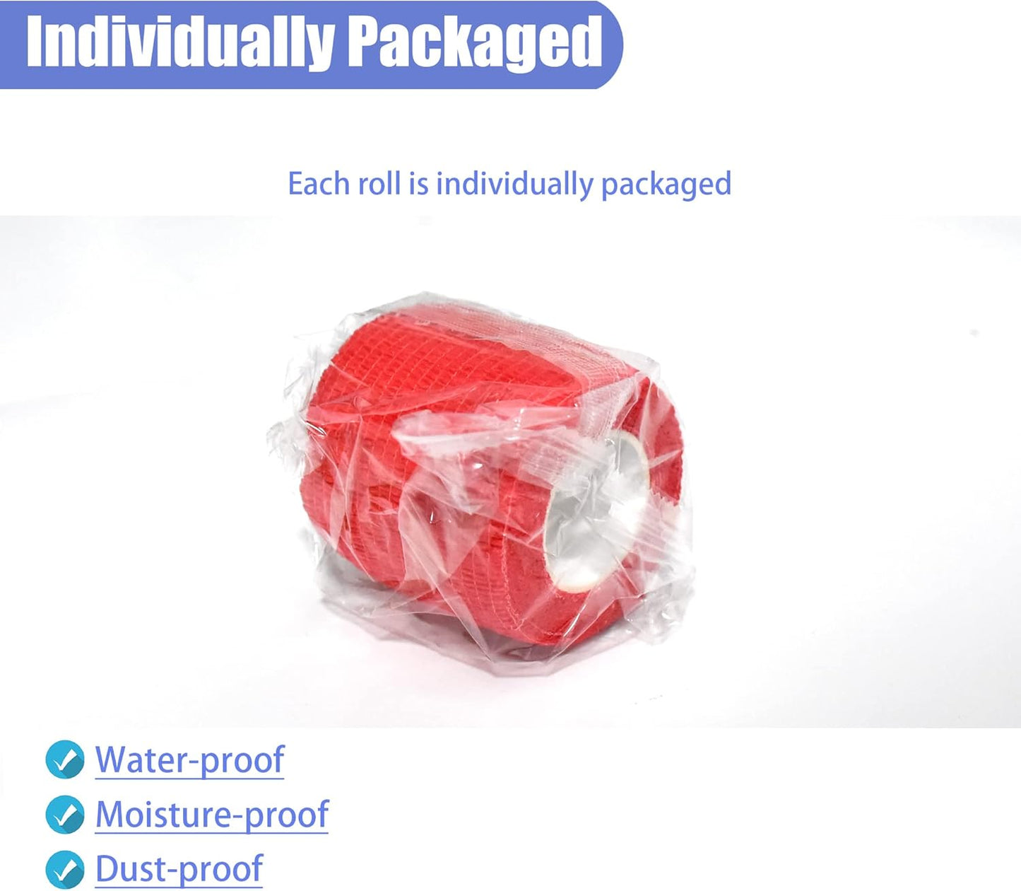 9 Pack 2" x 5 Yards Self Adhesive Bandage Wrap Self Stick Wrap for Ankle, Wrist, Finger, Sports, Breathable Cohesive Vet Tape for Pets (Red)