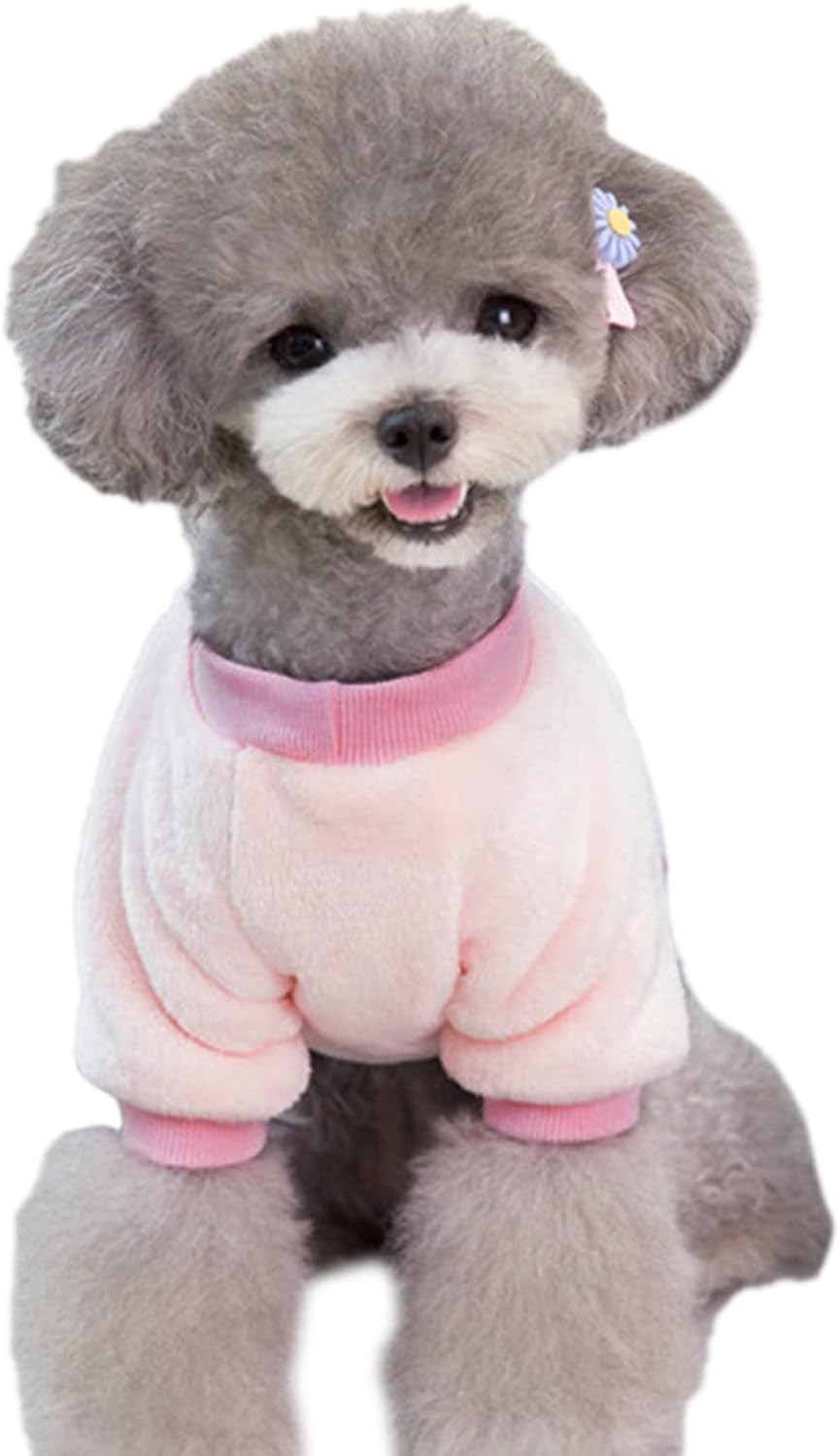 Jecikelon Pet Dog Clothes Dog Sweater Soft Thickening Warm Pup Dogs Shirt Winter Puppy Sweater for Dogs (Z01-Pink, Large)