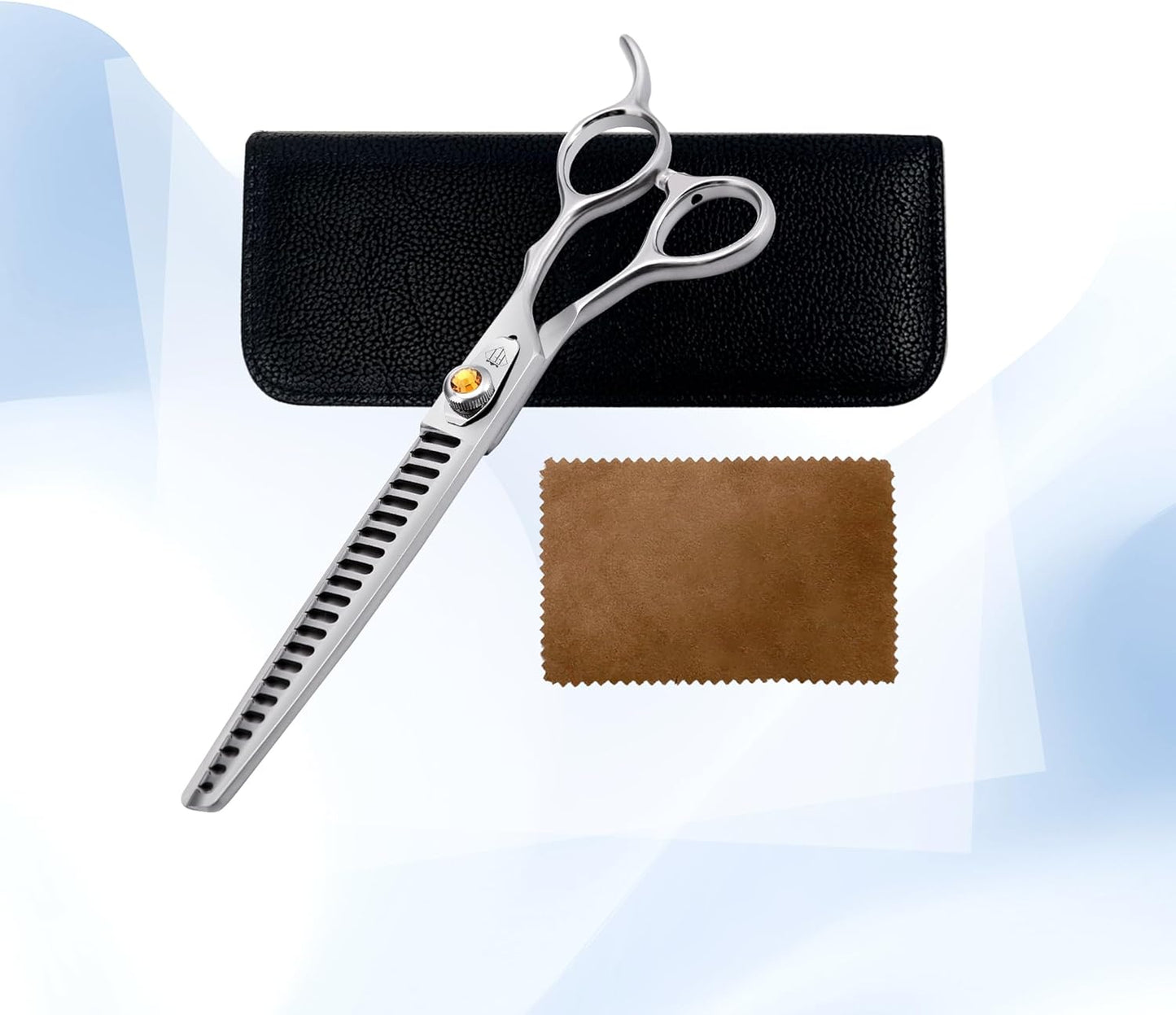 Fenice Professional Dog Grooming Scissors: 7.5 inch Chunker Shears for Dogs Trimming Made Of Japanese 440C Stainless Steel Yellow Diamond