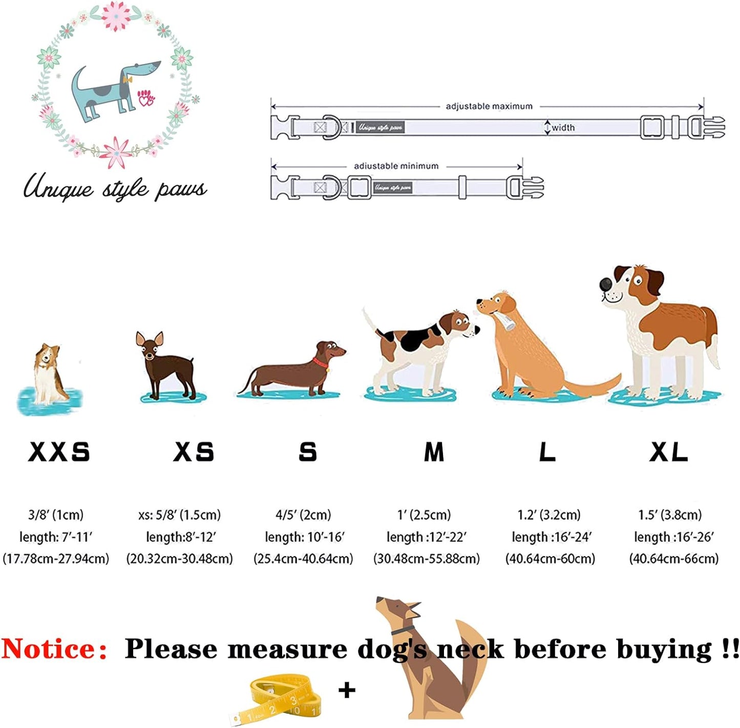 Unique style paws Halloween Dog Collar with Flower Tie Cotton Adjustable Puppy Collar for Small Medium Large Dogs-XS