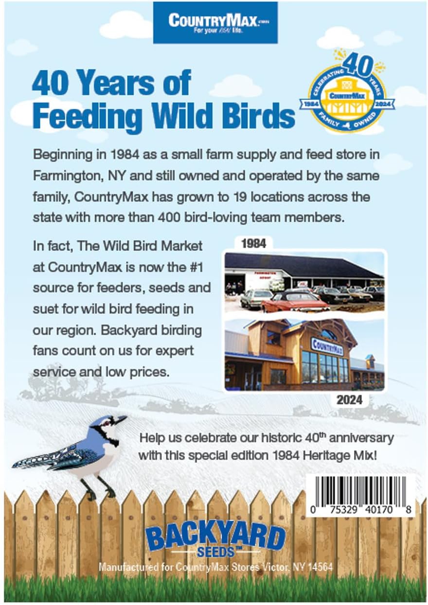 CountryMax Backyard Seeds 1984 Heritage Mix Bird Seed Blend with Black Oil Sunflower, White Millet and Cracked Corn (7 Pounds)