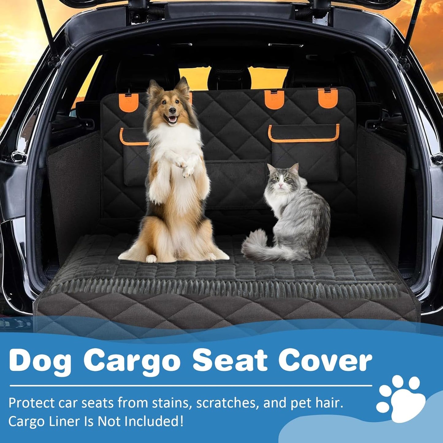 VClife Dog Bed for Car Backseat Anti Slip Pet Travel Bed, Soft Furry Cat Pet Bed Mat Washable Seat Cover for Car, Floor, Sofa, Portable Blanket, Custom Fit for Backseat Extender (Dark Gray, 51"×23.6")