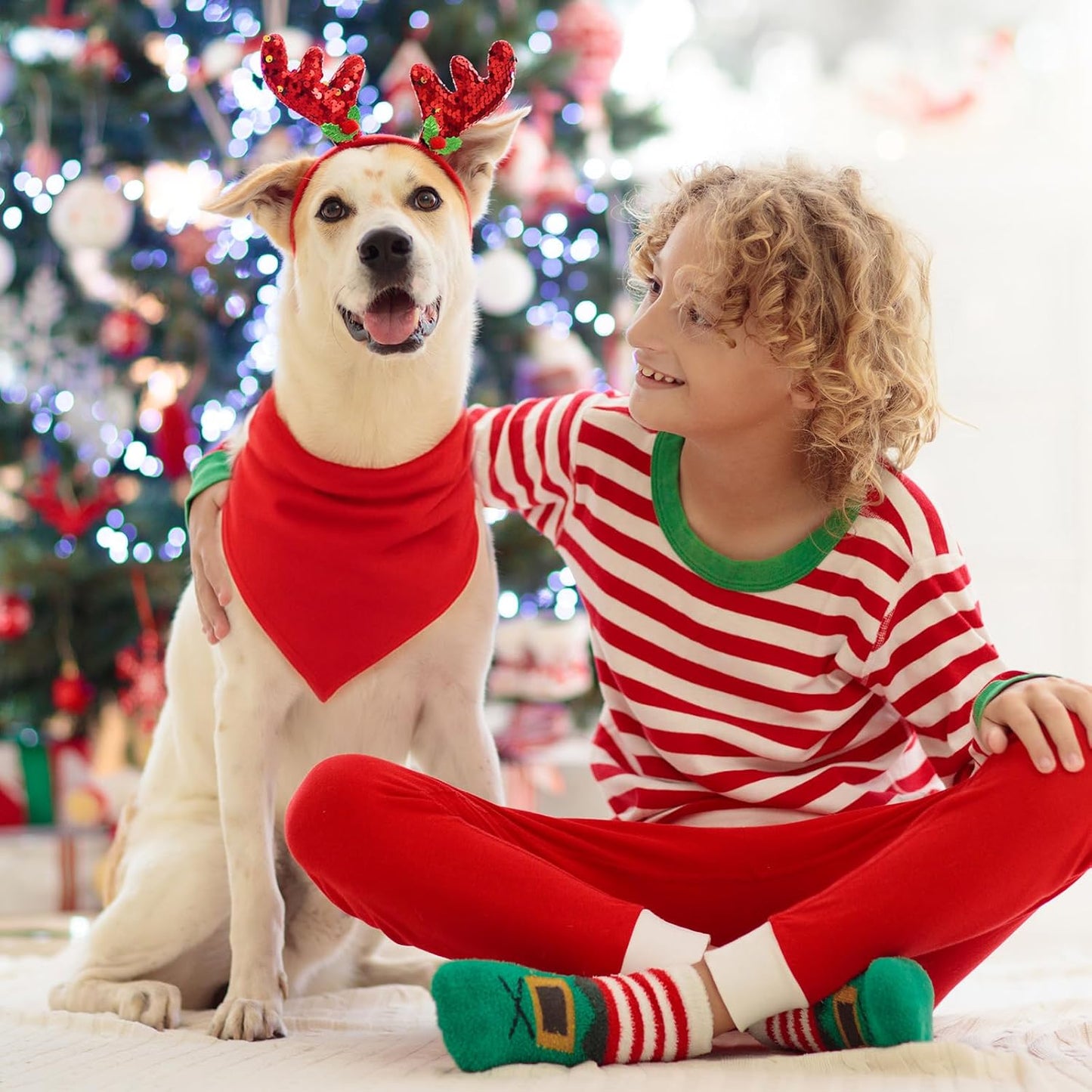 48 Pcs Christmas Color Dog Bandanas Bulk Sublimation Blank Bandanas for Dogs Heat Transfer Triangle Bibs DIY Scarf for Small Medium Large Puppy Pets Costume Photo Props Accessories Pet Shops