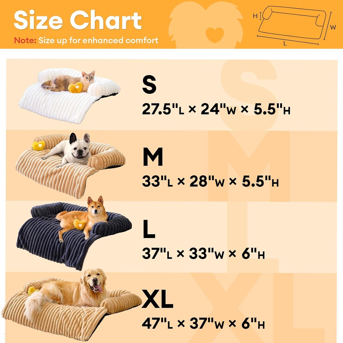 FUNNY FUZZY Pet Couch Cover for Sofa, Calming Dog Bed for Couch, Fluffy Plush Cat Bed Mat for Furniture Protector for Small Dogs and Kitten, 27×24 in, Mist Grey