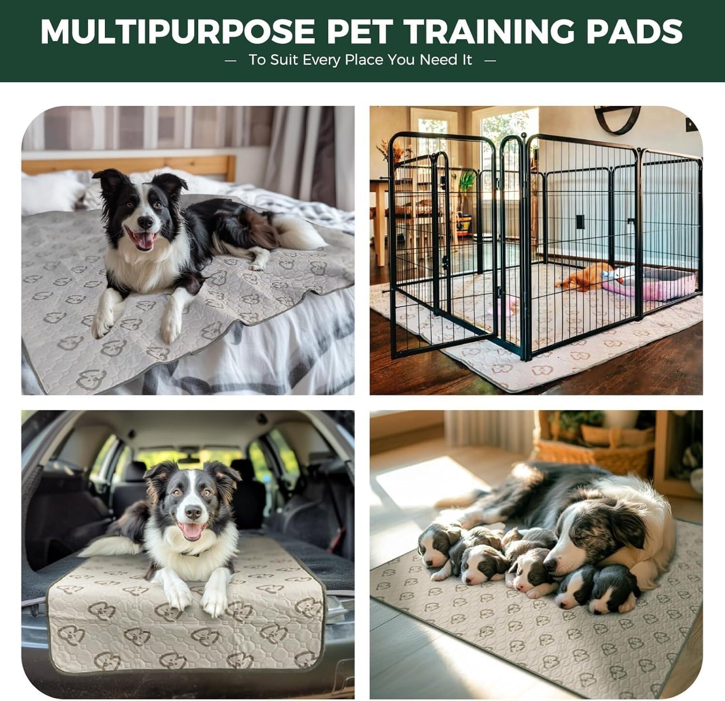 FXW Washable Pee Pads for Dogs, Puppy Pads with Super Absorbent, Specifically Designed for Potty Training, 75" × 30" Rectangle, Khaki, 1 Pack