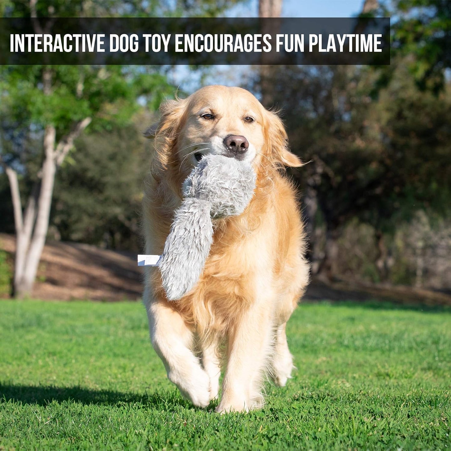 Hyper Pet Doggie Tail Interactive Plush Dog Toys (Wiggles, Vibrates, and Barks, Stimulating Play)
