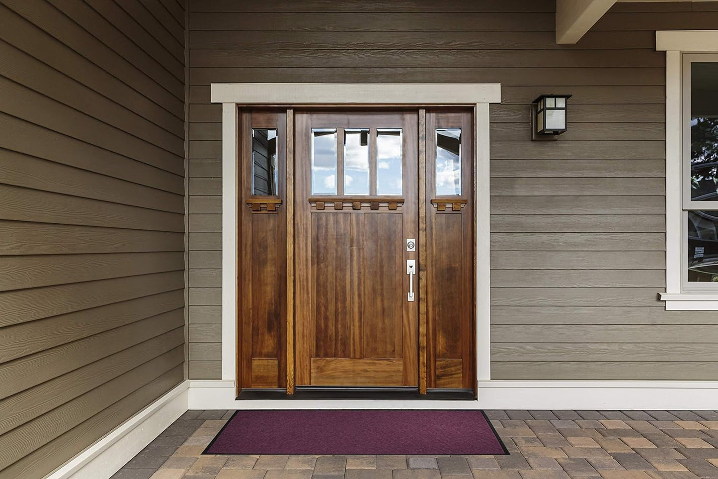 WaterHog Diamond | Commercial-Grade Entrance Mat with Rubber Border – Indoor/Outdoor, Quick Drying, Stain Resistant Door Mat (Bluestone, 3' x 8')