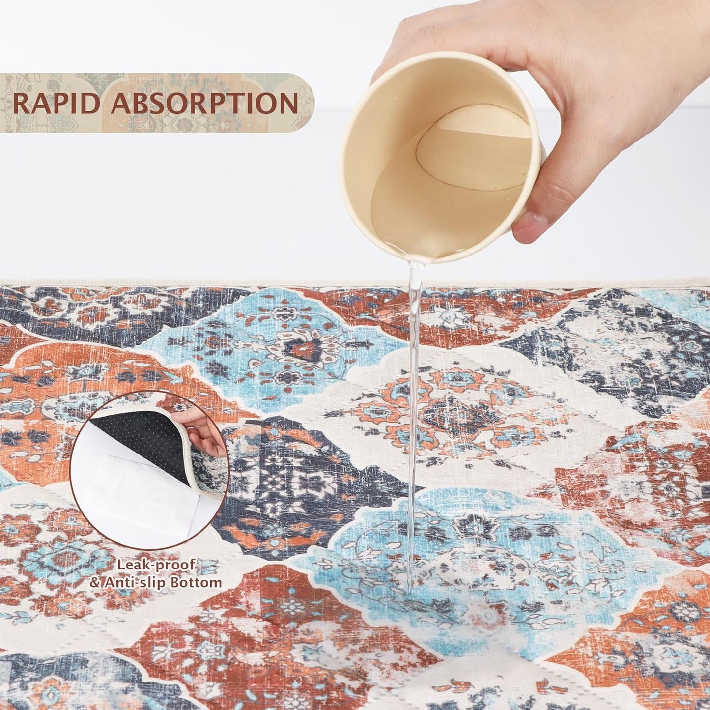 IEUUMLER Washable Pee Pads for Dogs, 2 Pack Reusable Non-Slip Grip, Super Absorbent Waterproof Puppy Pads for Potty Training, Playpen, Crate, Whelping Box EU011 (Orange, 30" x 20")