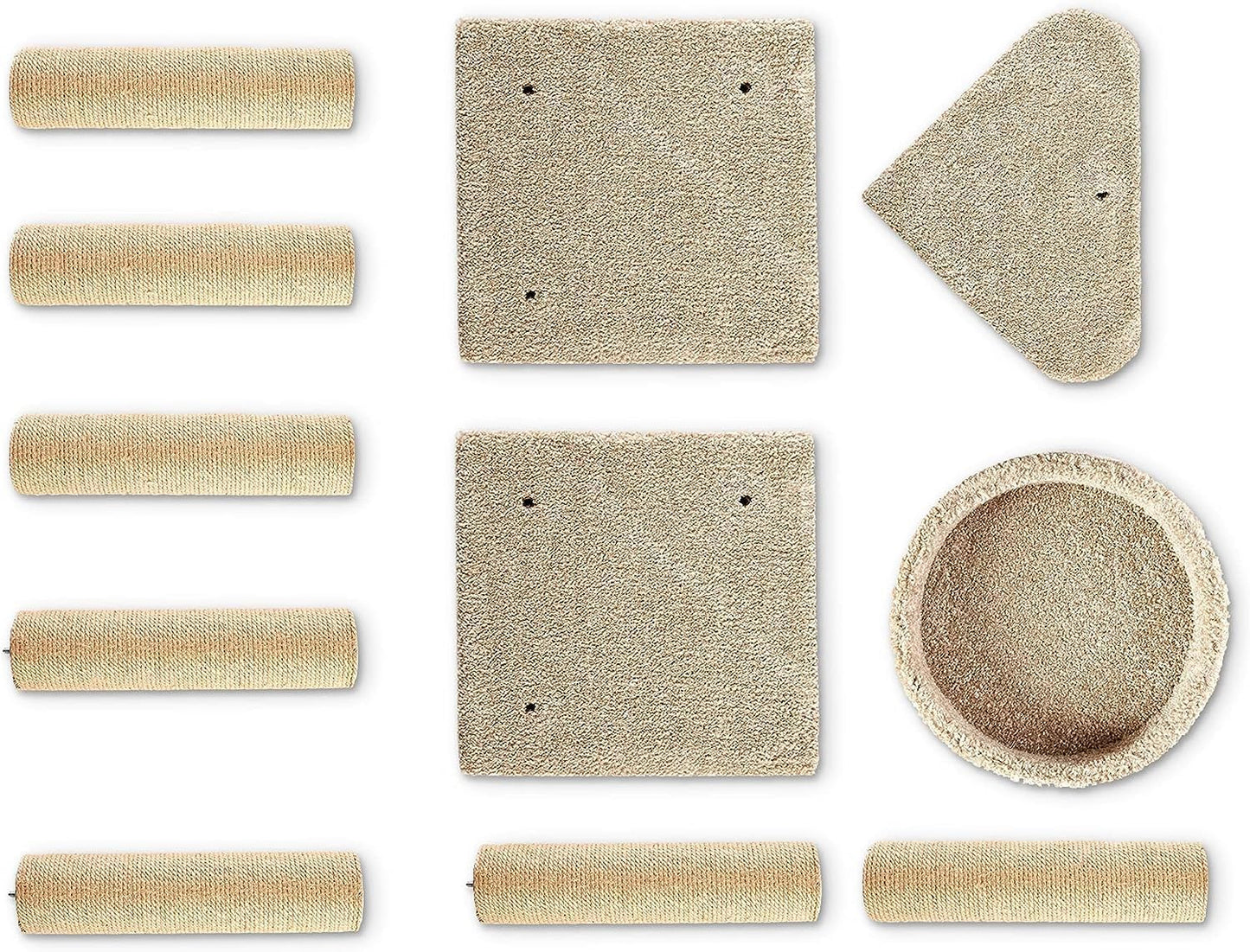 Amazon Basics Cat Tree - Indoor Cat & Kittens Multi-Level Climbing Activity Tower with Scratching Posts, Large (45.9"H) - Beige