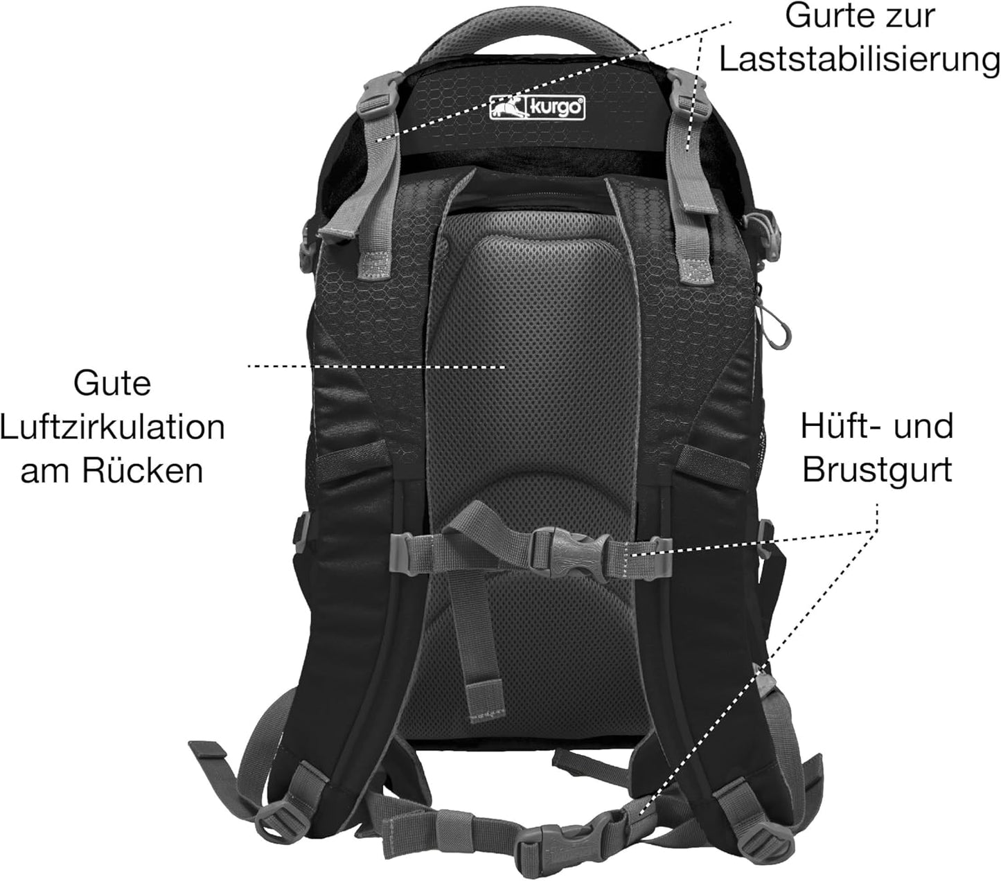 Kurgo G-Train Dog Carrier Backpack for Small Pets Up to 25 Lbs, TSA & Airline Approved, Navy Blue