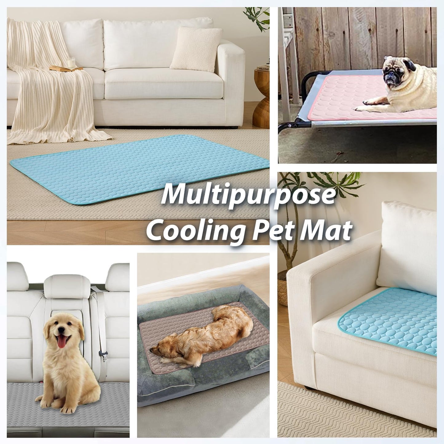 MICROCOSMOS Summer Cooling Mat & Sleeping Pad- Water Absorption Top, Easy Carry, EZ Clean, Materials Safe. Keep Cooling for Pets, Kids and Adults.(Brown, 40" x 28")