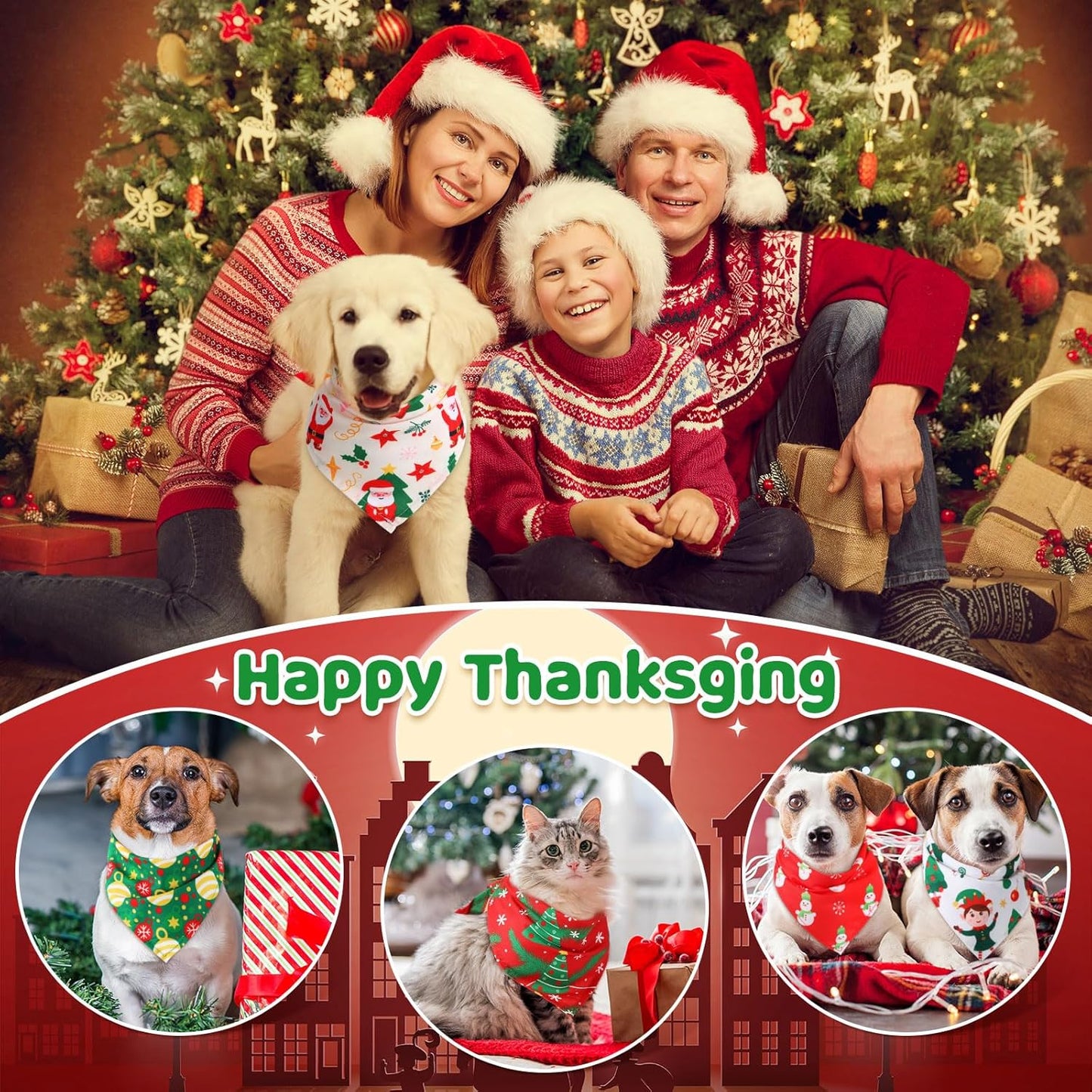 Abbylike 200 Pieces Christmas Dog Bandanas Bulk Xmas Dog Bandanas for Dogs Dog Kerchief Set Bibs Triangle Dog Scarf for Pet Christmas Costume Accessories Decoration