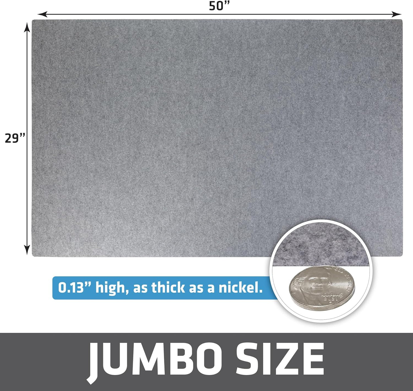 Drymate Dog Crate Mat Liner, Absorbs Urine, Waterproof, Non-Slip, Washable Puppy Pee Pad for Kennel Training - Use Under Pet Cage to Protect Floors, Thin Cut to Fit Design (USA Made) (LGrey)(29"x50")