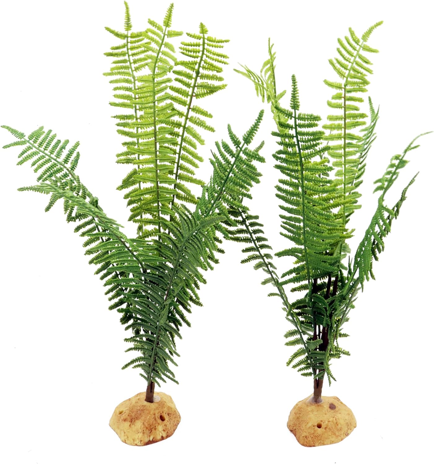 JIHAQUA Fake Fern Plants, Reptile Plastic Terrarium Decor, Reptiles Amphibians Tank Accessories for Crested Gecko Leopard Lizard Chameleon