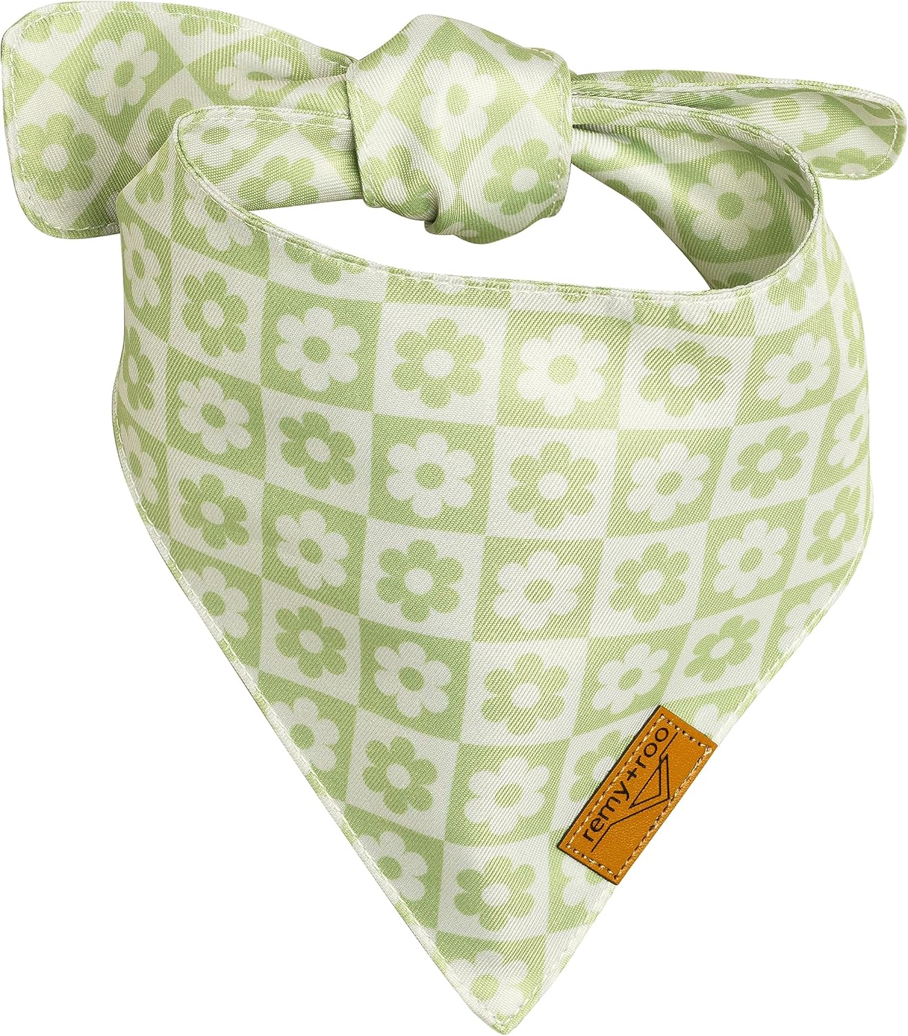 Remy+Roo Small Spring Dog Bandanas - 4 Pack Daisy Set | Premium Durable Adjustable Polyester Fabric | Patented Shape Girl Dog Bandana, Floral Dog Bandana