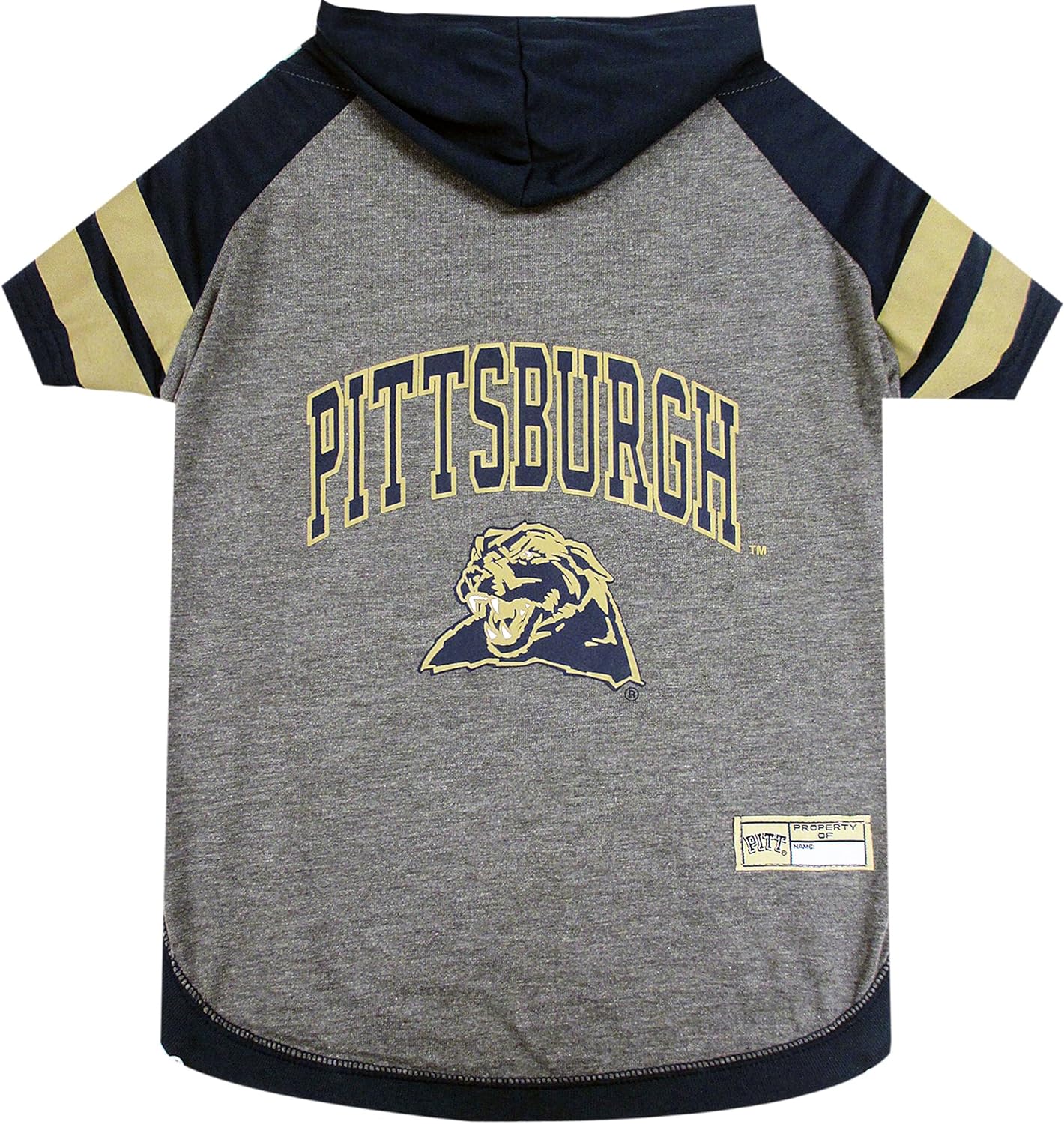 NCAA PTTSBURGH Panthers Hoodie for Dogs & Cats, X-Small Collegiate Licensed Dog Hoody Tee Shirt. Sports Hoody T-Shirt for Pets. College Sporty Dog Hoodie Shirt.