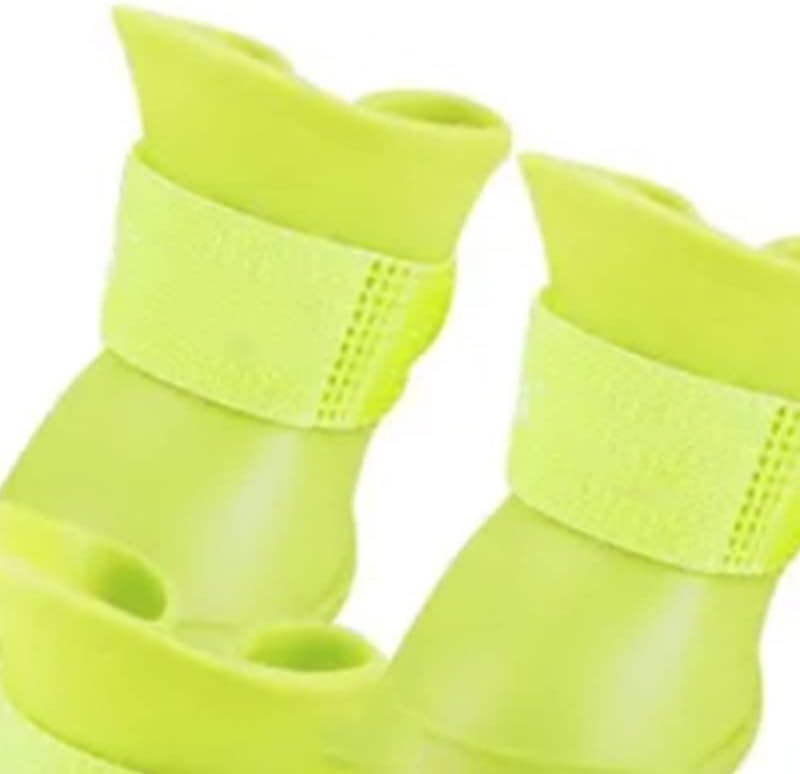 Estink 4Pcs Silicone Dog Boots, All Weather Non Slip Dog Boots Shoes for Hot Pavement, Snow, Mud, and Rain (M)