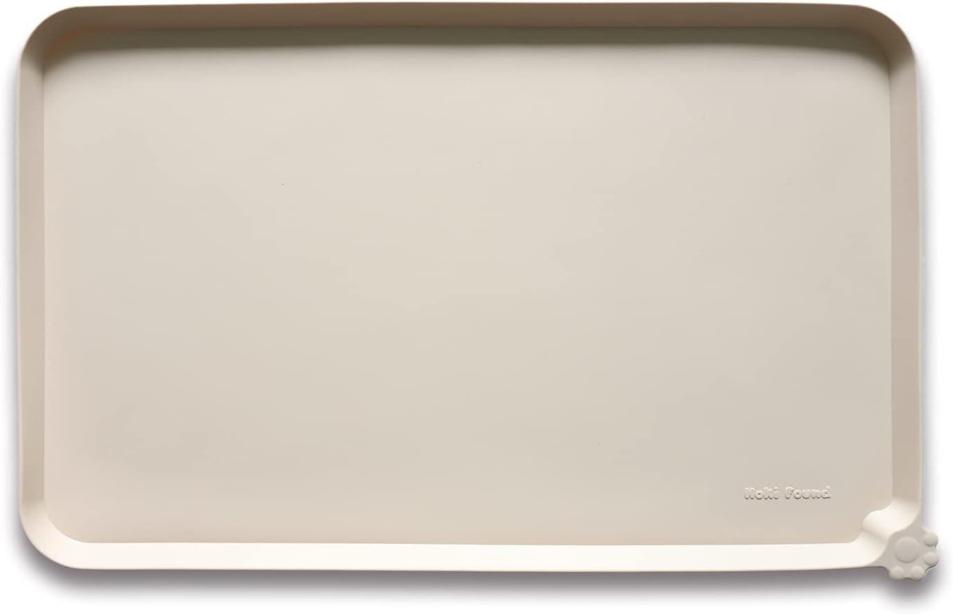 Hoki Found Large Silicone Pet Feeding Tray - Waterproof Dog Pet Cat Feeding Mat - Non Slip Pet Dog Cat Food Bowl Mats Placemat -Pet Water Mats for Carpet -Papayawhip