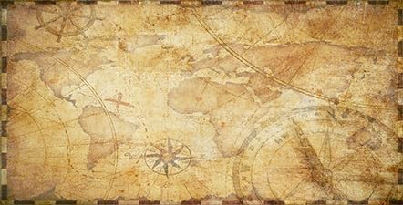 72X24IN Retro Old Travel World Map Terrarium Background, Art Parchment Pirate Treasure Map Reptile Habitat Background with 10EVA Double-Sided Tape