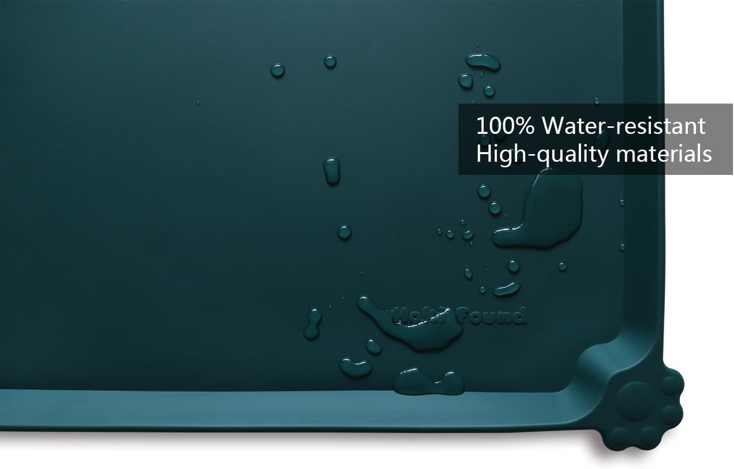 Hoki Found X-Large Silicone Non Slip Pet Food Mats - Tray for Dogs, Cats - Waterproof Feeding Mat - Dark Cedar