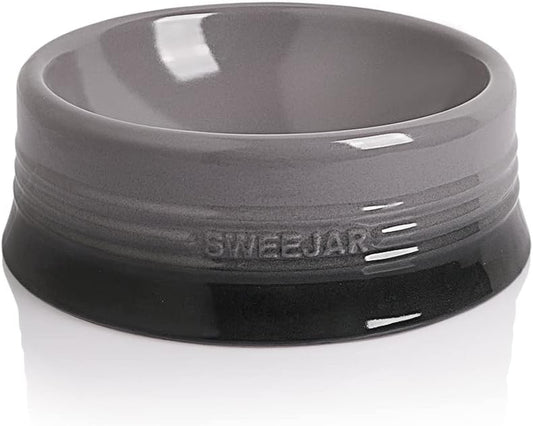 Sweejar Gradient Dog Bowl, Ceramic Dog Food Dish for Large Dogs and Large Cat, Porcelain Pet Bowl for Food and Water 32 oz (Gradient Grey)