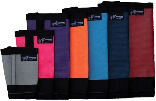 Warrior Fly Boots for Horses - Breathable Mesh Horse Boots for Fly Protection & Leg Comfort - Set of 4 (Knight Warrior, Neon Pink)