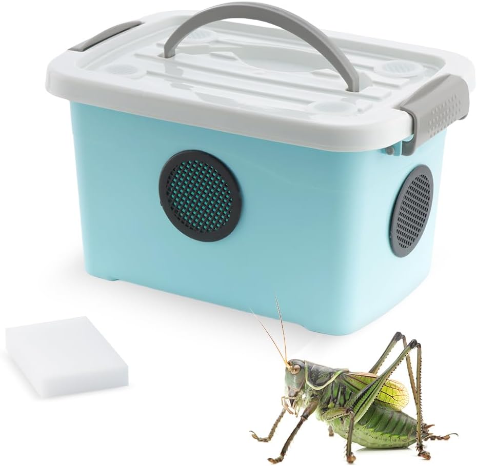 1 Pack Cricket Breeding Box Insect Keeper Reptile Feeding Box for Reptile Bearded Dragon Leopard Gecko Lizard Frog Snake