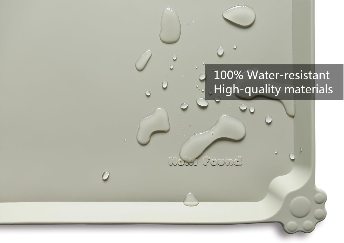 Hoki Found X-Large Silicone Pet Feeding Mats - Non Slip, Waterproof Dog & Cat Food Mats - Placemats for Carpet - Cream Green