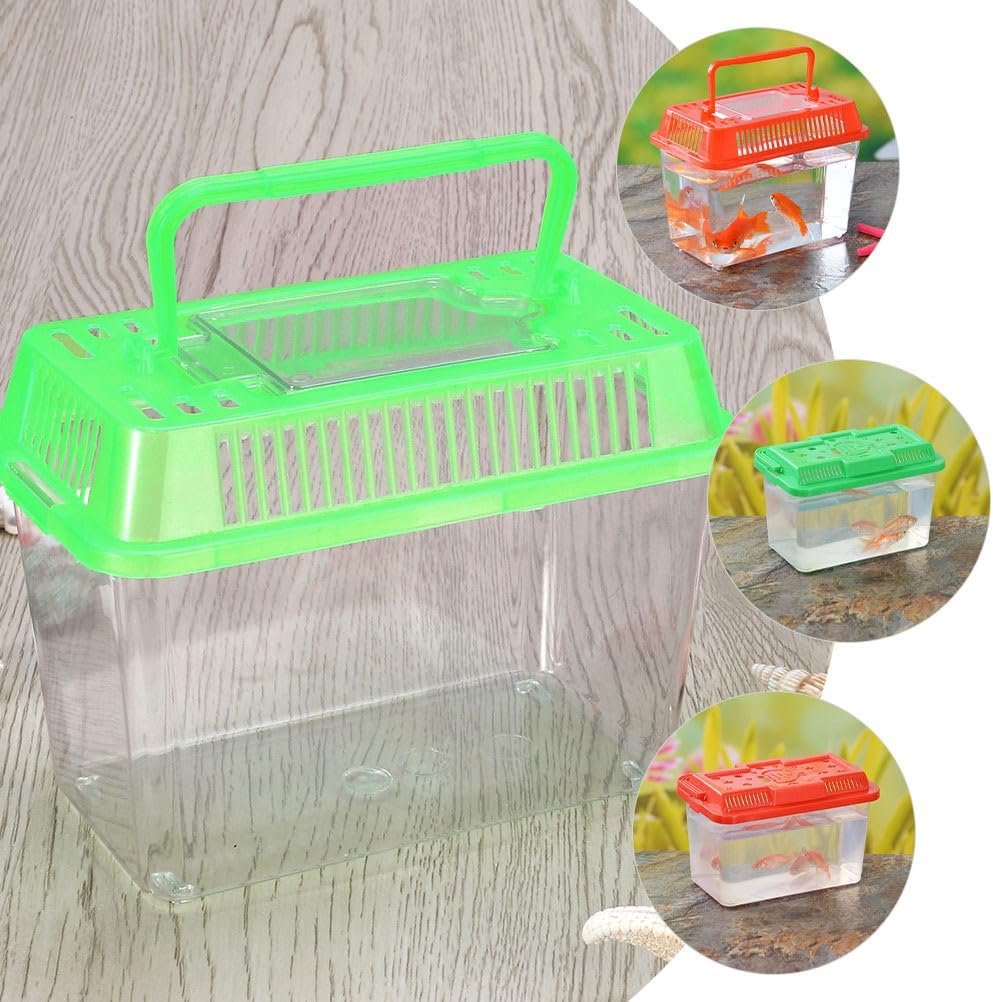 Plastic Turtle Fish Tank Handheld Aquarium Reptisoil Reptile Storage Nest Plastic Fish Bowls Bearded Dragon Habitat Glass Containers Lizards Reptile Feeding Tank Animal Turtle Tank