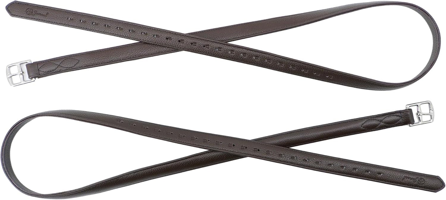 Jeereal Stability English Stirrup Leathers with Strong Nylon Core for Equestrian Riding