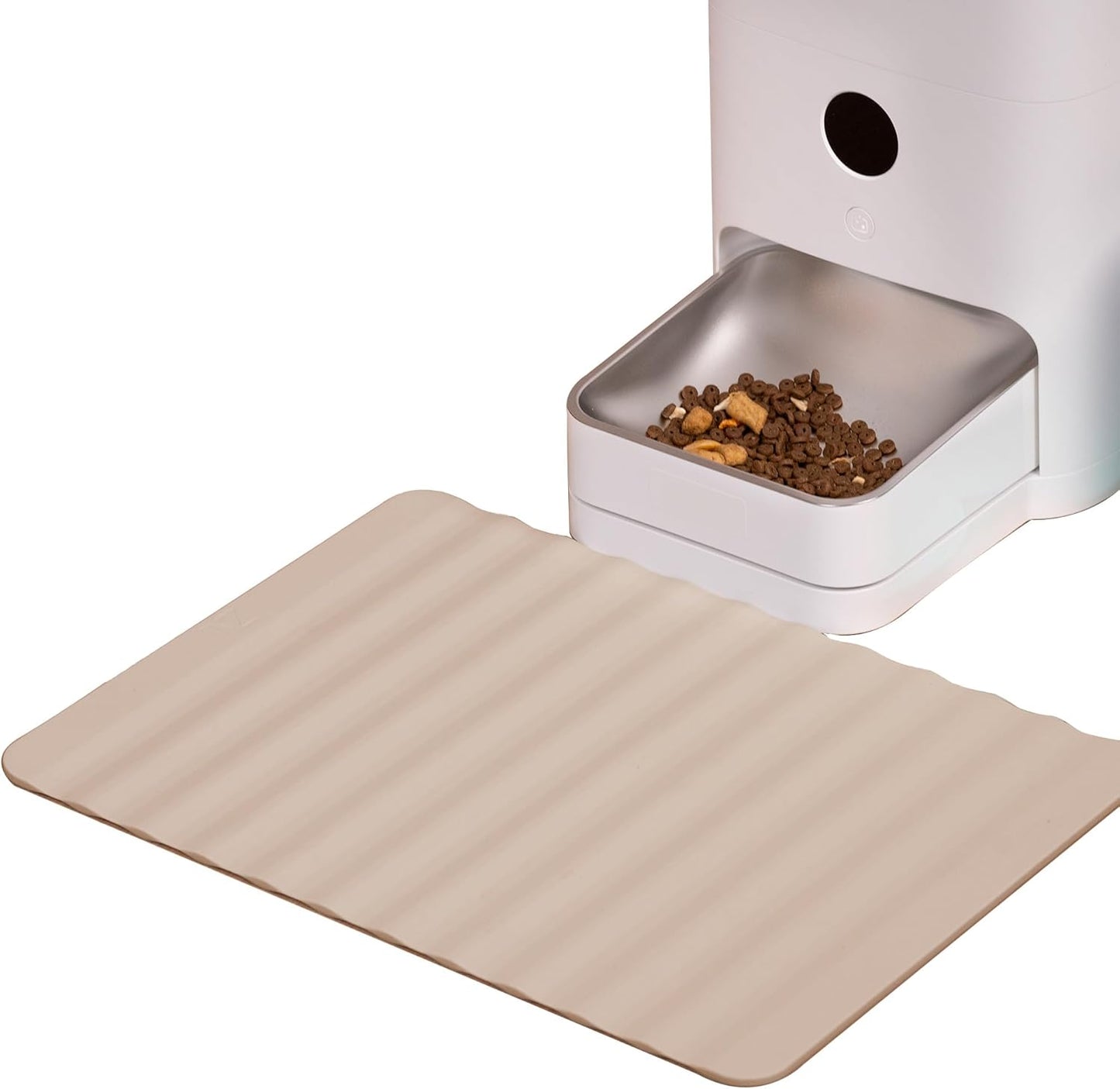 Li&Zhao Dog Food Mat - Wave Cat Food Mat Pet Food Mat Dog Bowl Mat Waterproof Pet Mats for Food and Water for Floors Waterproof(Beige)