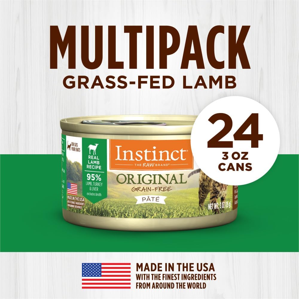 Instinct Original Pate Wet Cat Food, Grain Free Recipe - Real Lamb, 3 oz. Cans (Pack of 24)
