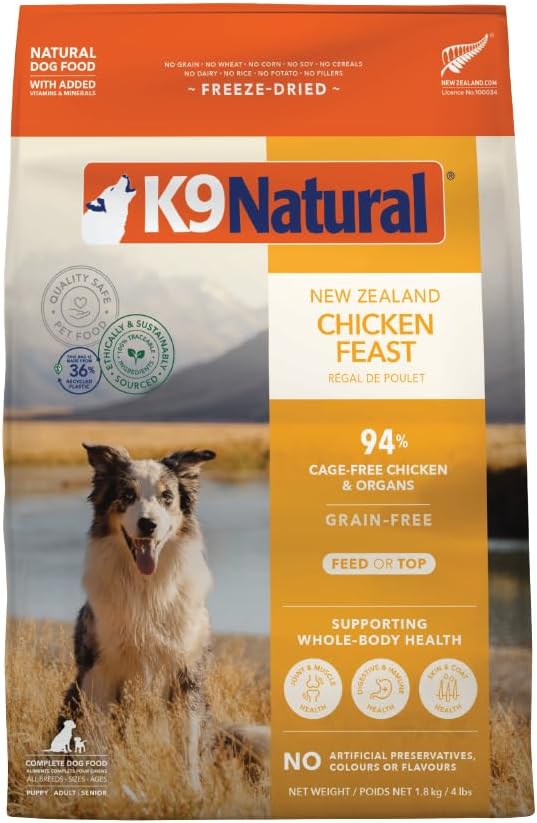 K9 Natural - Grain Free Freeze Dried Dog Food - Chicken, 4lb