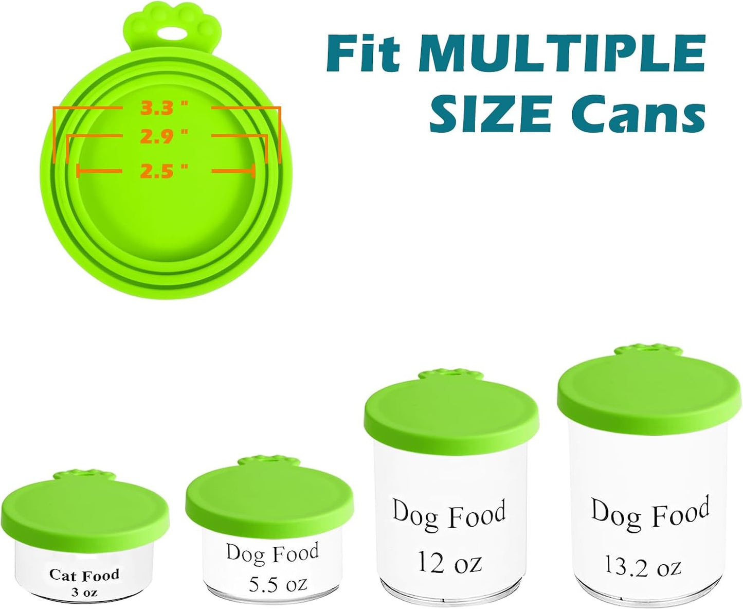 PetBonus 2 Pack Silicone Pet Can Cover Lids, Universal Size for Dog Cat Food, 1 fit 3 Standard Size Can Tops, BPA Free Dishwasher Safe (Blue, Green)