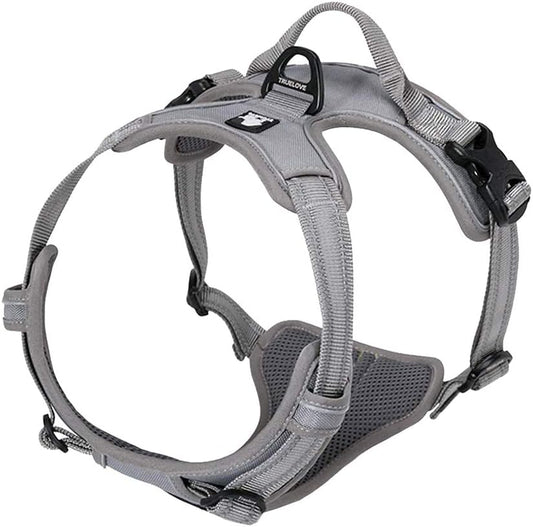 TRUE LOVE Adjustable No-Pull Dog Harness Reflective Pup Vest Harnesses Comfortable Control Brilliant Colors Truelove TLH5651(Gray,XS)