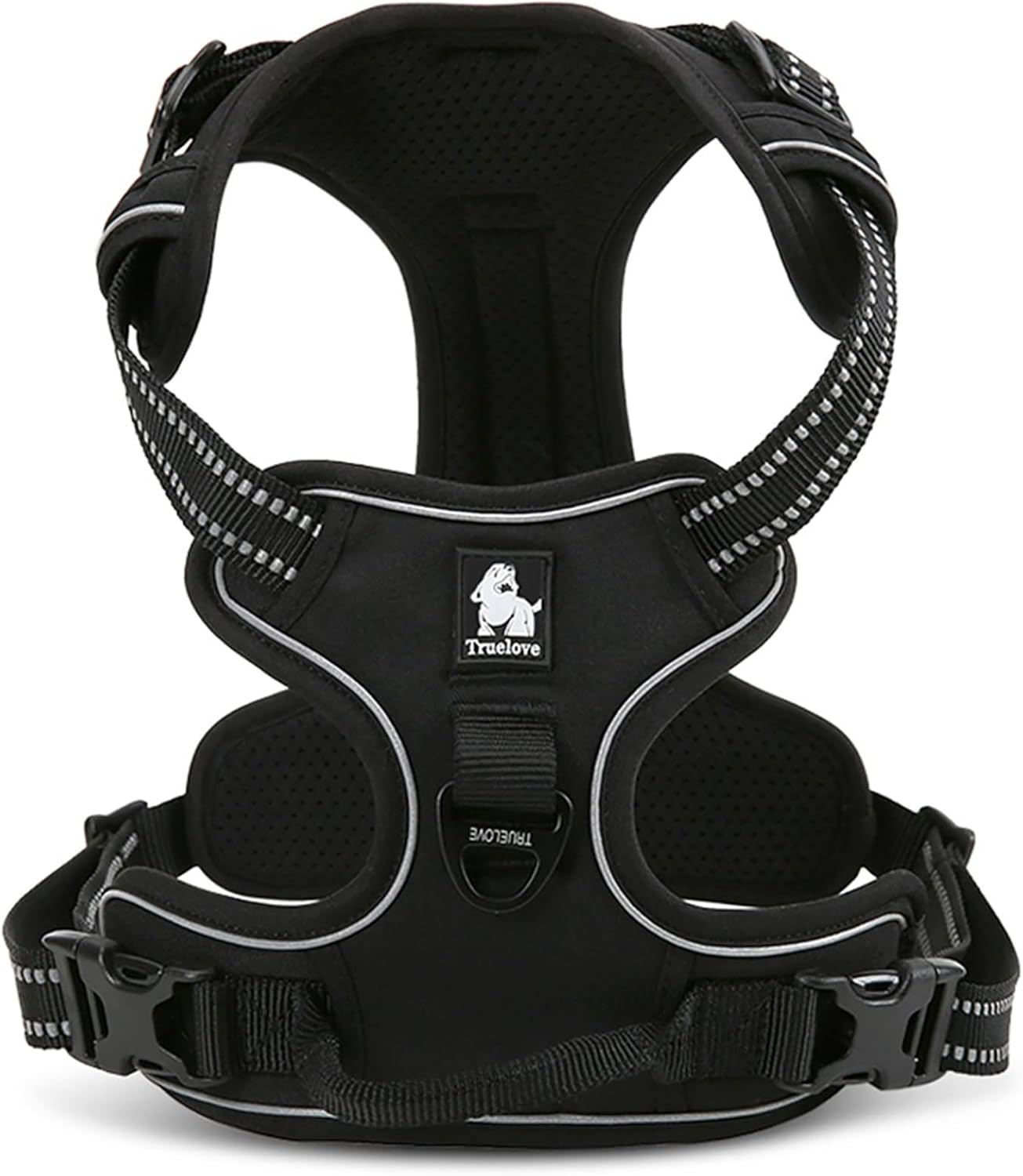 TRUE LOVE Truelove Adjustable No-Pull Dog Harness Reflective Pup Vest Harnesses Comfortable Control Brilliant Colors TLH5651(Black,L)