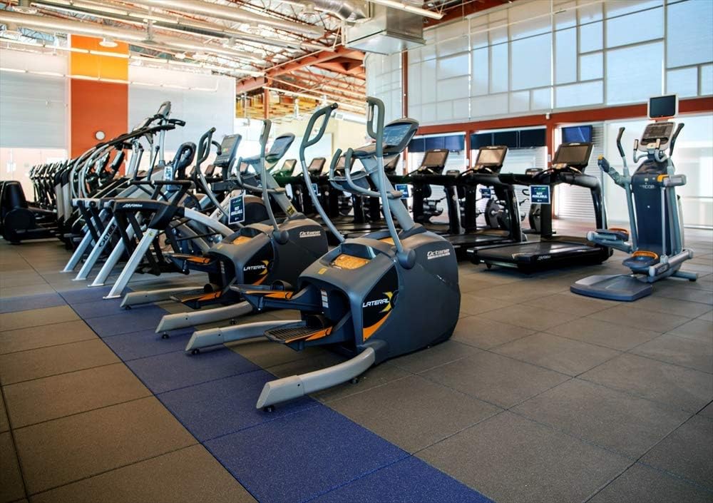 American Floor Mats - Rubber Gym Tiles - 1 Inch Thick Colorful Tiles - Extreme Shock and Sound Absorbing - 10% Gold 100 Set (Covers 400 Sq Ft)