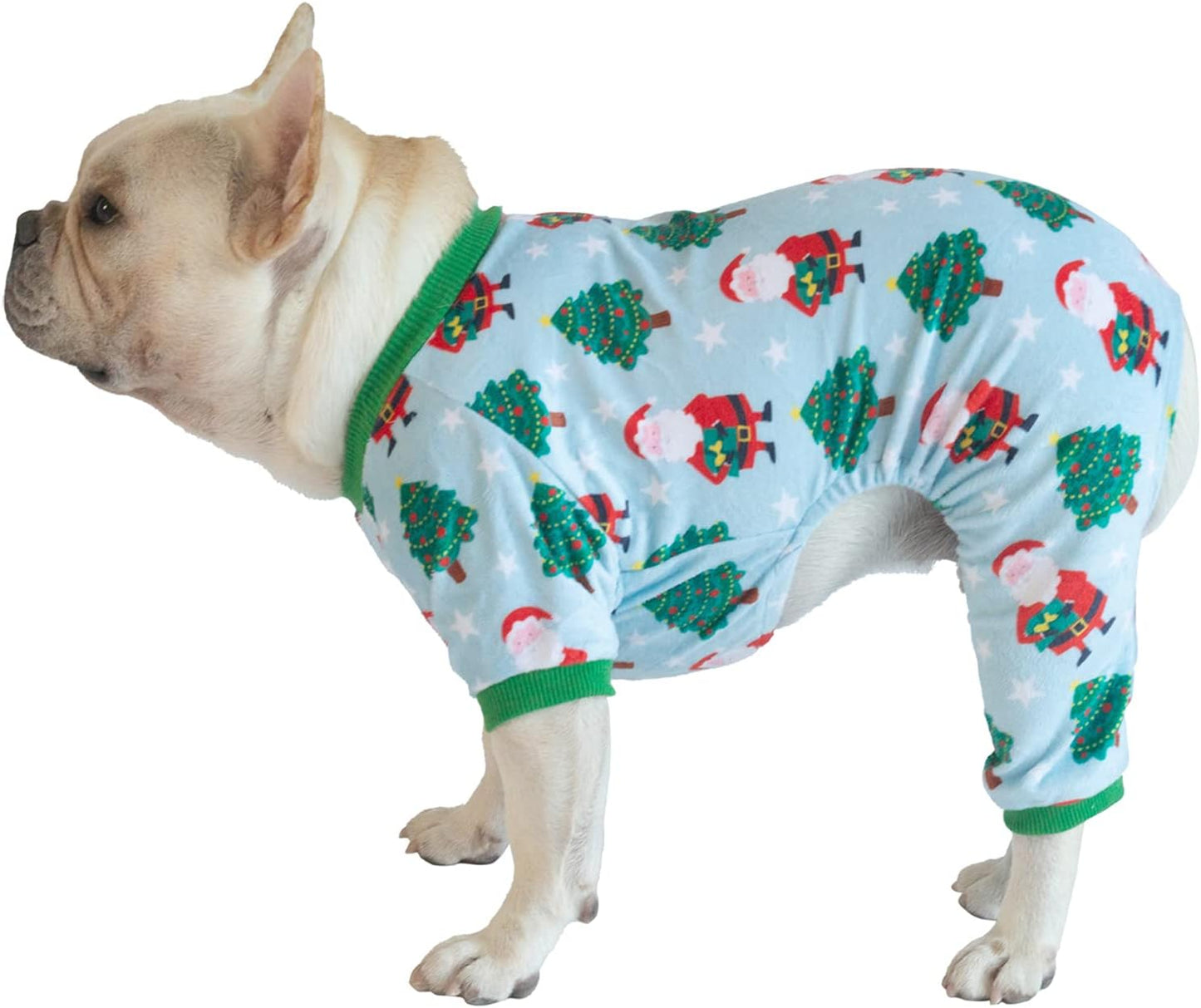 CuteBone Small Dogs Christmas Outfit Soft Puppy Onesies Pjs Dog Pajamas Pet Coat Cat Apparel Comfy Doggie Jumpsuit Bodysuit for All Seasons P198S