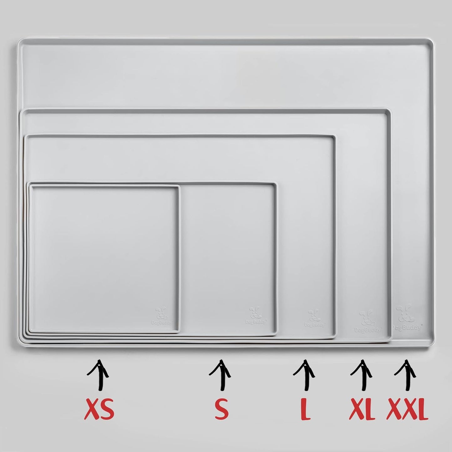 DogBuddy Dog Food Mat – Waterproof Dog Bowl Mat for Food and Water, Silicone Pet Feeding Mats for Floors, Non-Slip Placemat with High Edges for Dogs Bowls, Puppy Essentials (Small: 19"x12", Mist)