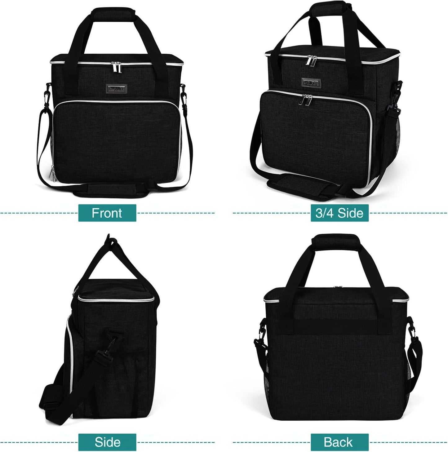 BAGLHER Dog Travel Bag, Pet Travel Bag (All Pet Travel Supplies), with 2 Pet Food Containers and 2 Collapsible Silicone Bowls; Essential Kits for Pet Travel Black