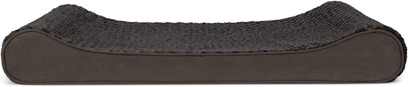 Furhaven Orthopedic Dog Bed for Large Dogs w/ Removable Washable Cover, For Dogs Up to 75 lbs - Ultra Plush Faux Fur & Suede Luxe Lounger Contour Mattress - Chocolate, Jumbo/XL