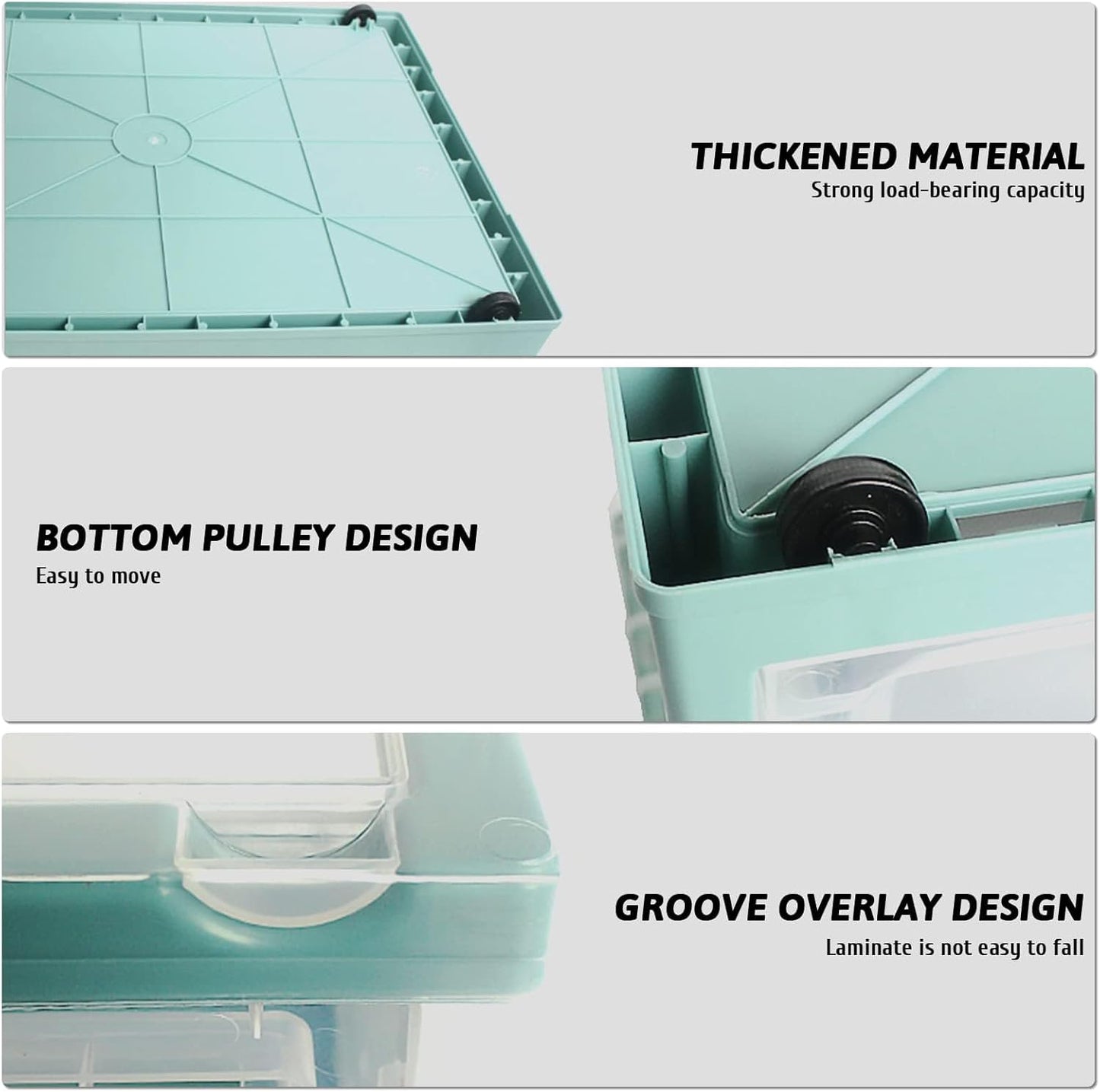 Hamiledyi Collapsible Gecko Tank Starter Kits, Reptile Travel Carrier 15.6" x 11.6" x 9.4" Small Portable Habitat Cages for Leopard Gecko, Bearded Dragon, Snake, Tortoise（Blue）