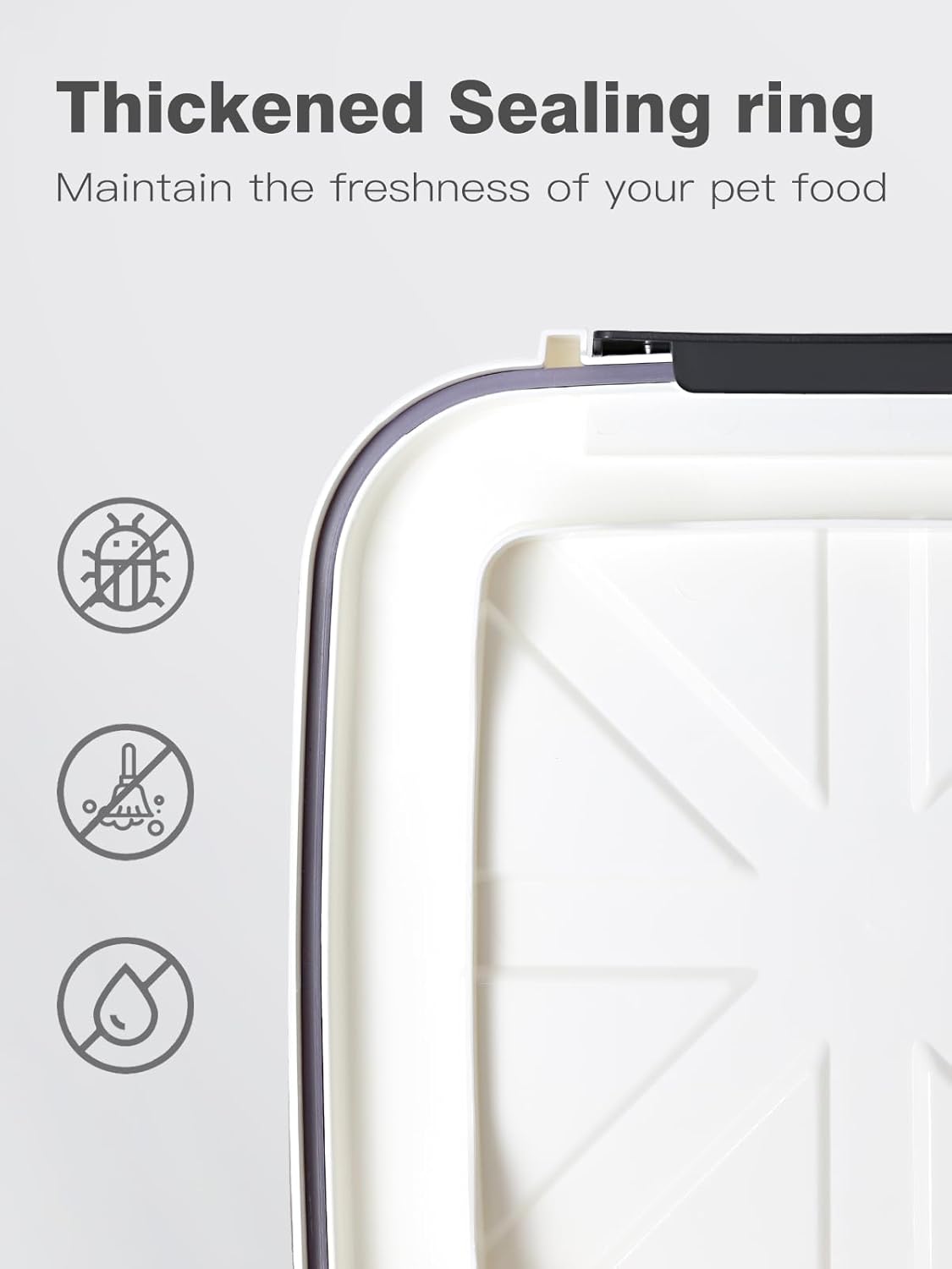 5 lbs Dog Food Storage Container with Lids Airtight Pet Food Container Cat Treat Container, Dry Pet Food Storage Bin for Cereal, Birds, Rice and Grain(6 lbs), White
