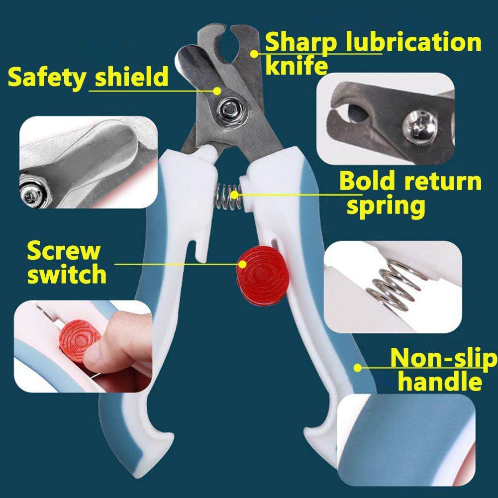 OMEM Bird Nail Clippers with Grinding Nail Scissors Tool Pet Parrot Claw Care (Pink,L)