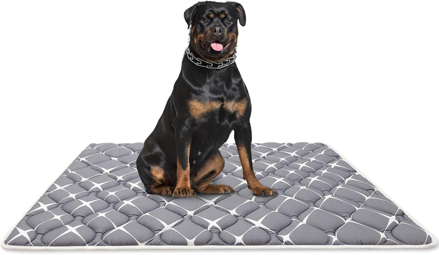 Bubble bear Dog Crate Mat - Ultra Soft, Washable & Anti-Slip Kennel Pad for Small/Medium/Large Dogs, Dark-Hued to Hide Stains (52"x28")