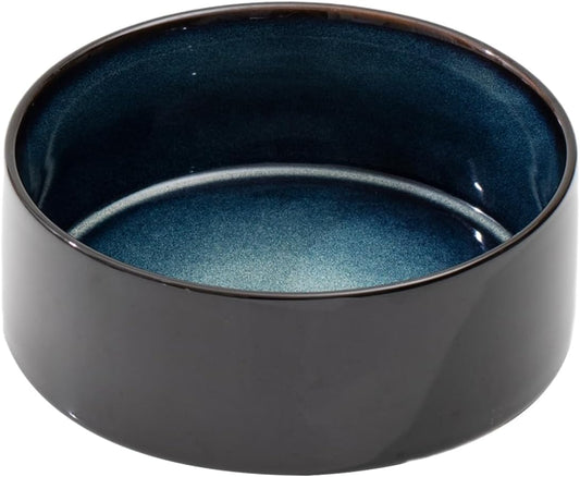 Ceramic 8.2inch Dog Bowl for Large-Breed Dogs, Anti-Slip and Weighted Pet Food and Water Bowl (Single Bowl - Starry Sky)