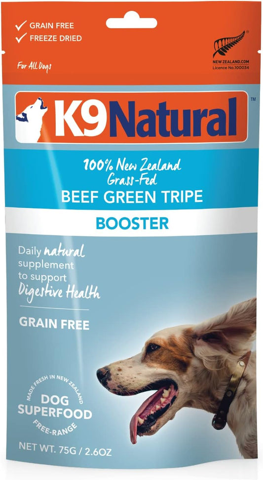 K9 Natural Freeze Dried Dog Food Topper with Verified Ingredients, Organ Meat Blend for Digestive Support, Human-Grade Freeze Dried Puppy Food & Dog Topping, Beef Green Tripe, 2.6oz