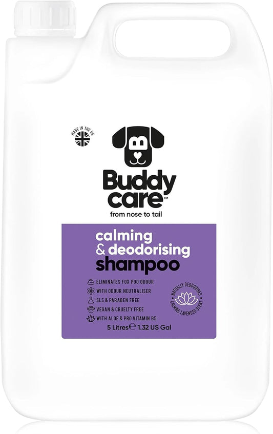 Calming & Deodorising Dog Shampoo by Buddycare | Lavender Scented | with Aloe Vera and Pro Vitamin B5 (169.07oz)