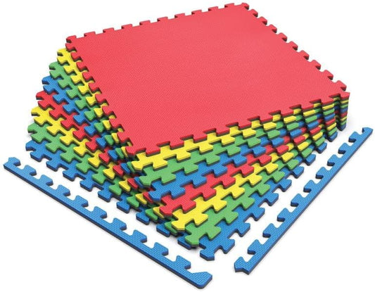 Norsk Reversible Kids Puzzle Play Mats 1/2" Thick EVA Interlocking Foam Tiles (Multicolor/Black 40 Tiles - 160 sq. Ft. 1/2" Thick)